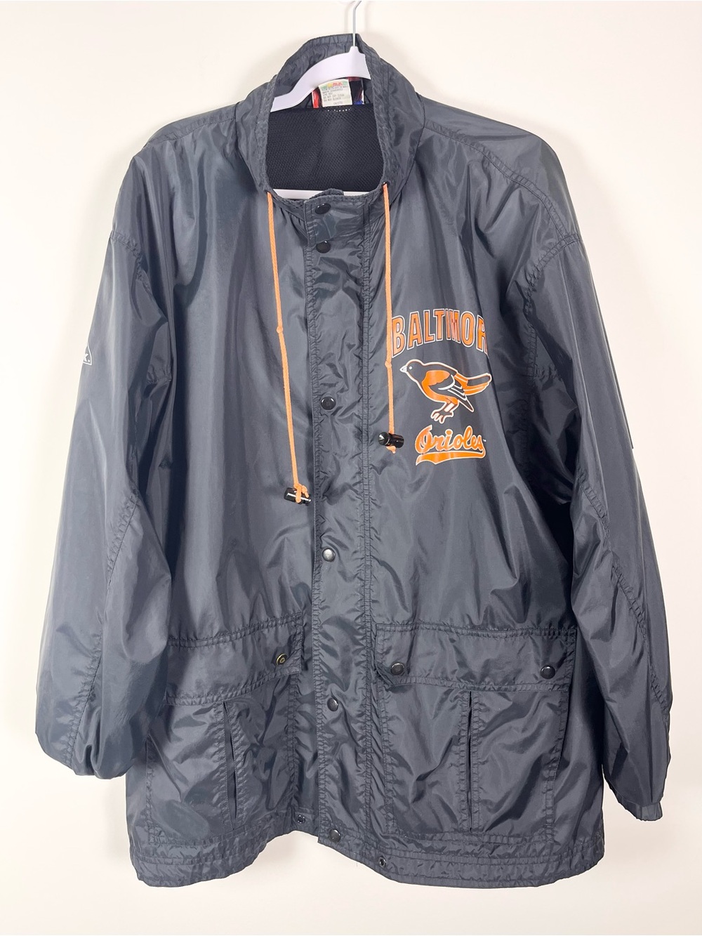 Vintage Baltimore Orioles Windbreaker Size XL Apex One Jacket Zip Nylon **Flawed
